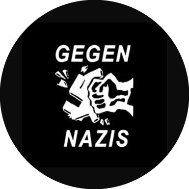 Button: Gegen Nazis - weiß auf schwarz-0
