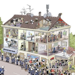 Plakat "Wimmelbild - Das braune Haus"-0